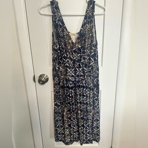 Sundance Jersey Knit Casual Sleeveless Dress Stretchy Ruched Dress Midi Dress Lg